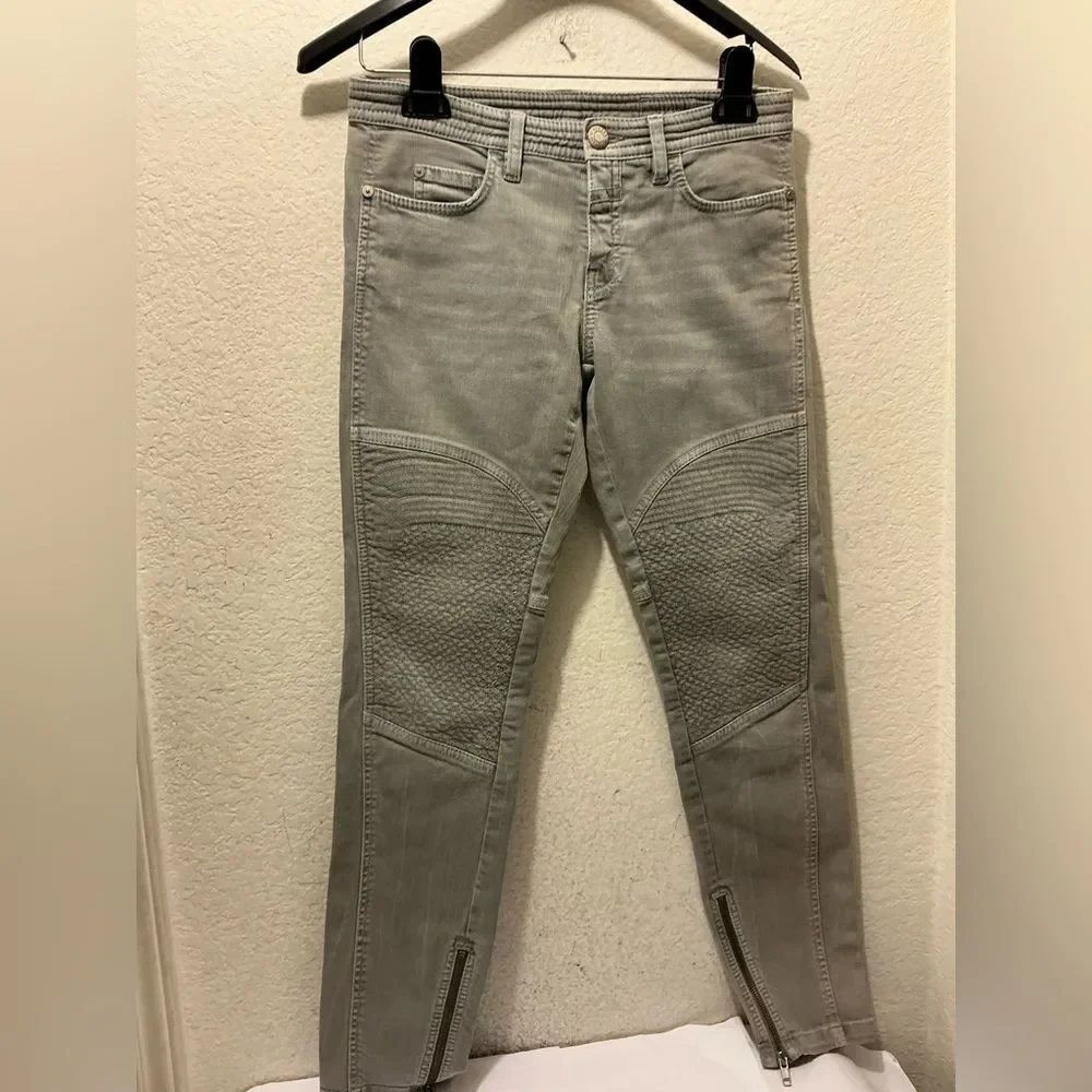 Closed Giselle Moto Skinny Jeans Size 26 Gray Ankle Zip Mid Rise Denim Italy